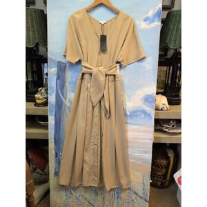 NWT VETTA 8 Two Piece Midi Dress In Khaki $189